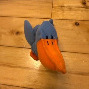 Ty Plush Pelican in Blue and Orange